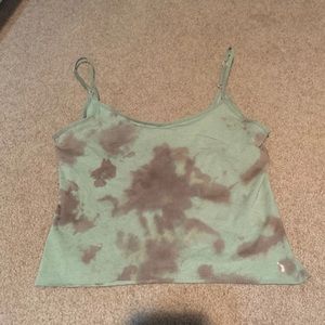 Tie dyed cami olive and brown